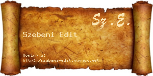 Szebeni Edit névjegykártya